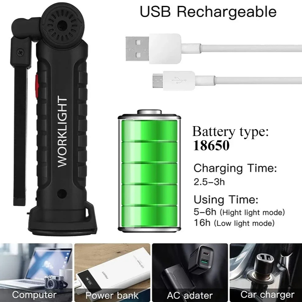 Przenośna latarka LED COB Łado – Power Bank recenzja i cena